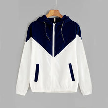 Load image into Gallery viewer, New Outdoor Jacket Coat Womens Long Sleeve Patchwork Thin Skin Suits Hooded Zip Stitching Outwear Coat Running Sport Jacket
