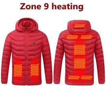 Load image into Gallery viewer, Men's parka Winter Warm USB Heating Jackets Smart Thermostat Pure Color Hooded Heated Clothing male bobojaco Warm padded jacket
