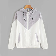 Load image into Gallery viewer, New Outdoor Jacket Coat Womens Long Sleeve Patchwork Thin Skin Suits Hooded Zip Stitching Outwear Coat Running Sport Jacket