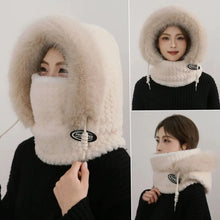 Load image into Gallery viewer, Winter Women's Thermal Plush Hat Hood Scarf and Mask Ear Protection Windproof Thick Design for Riding Outdoor