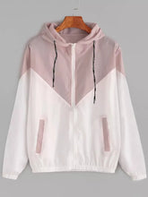 Load image into Gallery viewer, New Outdoor Jacket Coat Womens Long Sleeve Patchwork Thin Skin Suits Hooded Zip Stitching Outwear Coat Running Sport Jacket