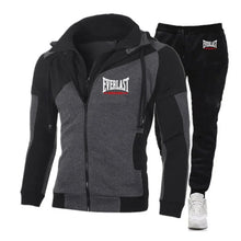 Load image into Gallery viewer, Men's Zipper Patchwork Sweatshirt + Casual Sport Pants Sportswear for Men