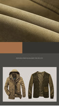 Load image into Gallery viewer, Outdoor Windbreaker Winter Jacket Men Thick Warm Mens Parkas Quality Cashmere Liner Detachable 2 in 1 Multi-pocket Coats L-4XL