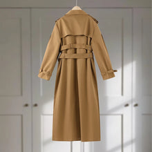 Load image into Gallery viewer, Elegant Double Belt Women Windbreaker Casual Khaki Long Sleeve Lapel Button Female Jacket 2025 Autumn Winter Lady Streetwear New
