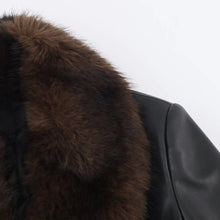 Load image into Gallery viewer, HH Women's Winter Fashion Coats Black Fur Turn-Down Collar Long Sleeves Lace-Up Decoration Single Breasted Female Warm Jackets