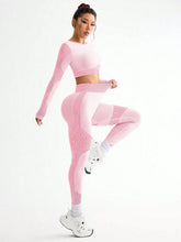 Load image into Gallery viewer, Women's 2pcs Hot-selling New Sports Tight Running Breathable Seamless Yoga Suit