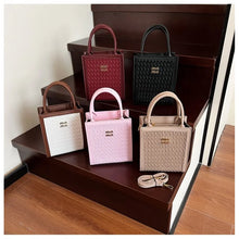 Load image into Gallery viewer, Designer Leather Handbag For Elegant Ladies, Crossbody Shoulder Tote Bag With Secure Zipper