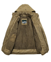 Load image into Gallery viewer, Outdoor Windbreaker Winter Jacket Men Thick Warm Mens Parkas Quality Cashmere Liner Detachable 2 in 1 Multi-pocket Coats L-4XL