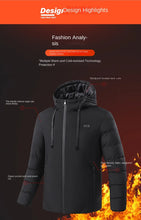 Load image into Gallery viewer, Winter Heating Jacket Mens 11 Heating Zone USB Charging Temperature Controlled Padded Coat Outdoor Ski Warm Cold-proof Parka