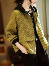 Load image into Gallery viewer, 2025 New Hooded Casual Coat Women High End Mother Jacket Autumn Winter New Korean Patchwork Outwear With Short Zipper Basic Coat