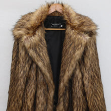 Load image into Gallery viewer, Men Faux Fur Long Coats Jackets Turn Down Collar Coat Thick Full Sleeve Casual Streetwear Jacket Work Outerwear Autumn Winter