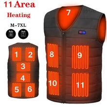 Load image into Gallery viewer, Unisex Heated Vest – 11 Heating Areas, V-Neck & USB Smart Temp Control, Cotton Material