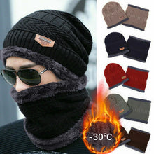 Load image into Gallery viewer, Winter Hats Knit Cap Men And Women Velvet Hat Coral Fleece Scarf Outdoor Riding Hat Warm Thickening Plus Velvet Neck Protect Cap