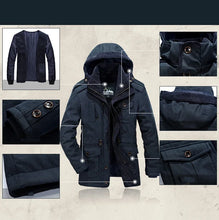 Load image into Gallery viewer, Outdoor Windbreaker Winter Jacket Men Thick Warm Mens Parkas Quality Cashmere Liner Detachable 2 in 1 Multi-pocket Coats L-4XL