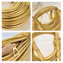 Load image into Gallery viewer, Handbags for Women 2025 New Gold Luxury Designer Brand Handwoven Noodle Bags Rope Knotted Pulled Hobo Silver Evening Clutch Chic