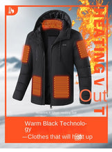 Load image into Gallery viewer, Winter Heating Jacket Mens 11 Heating Zone USB Charging Temperature Controlled Padded Coat Outdoor Ski Warm Cold-proof Parka