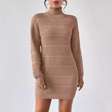 Load image into Gallery viewer, Women's Knitted Dress Turtleneck Mini Slim 2025 Winter Knitting Above Knee