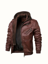 Load image into Gallery viewer, Motorcycle Leather Jackets Coat Slim Fit Lapel