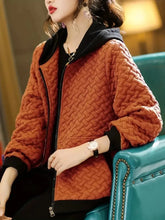 Load image into Gallery viewer, 2025 New Hooded Casual Coat Women High End Mother Jacket Autumn Winter New Korean Patchwork Outwear With Short Zipper Basic Coat
