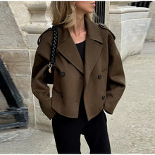 Load image into Gallery viewer, Elegant Shawl Collar Lace Up Long Woolen Coat Women Full Sleeve Belt Lapel Thick Overcoat 2025 Autumn Winter Lady Chic Outwear