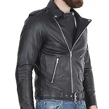 Load image into Gallery viewer, Men's Faux Leather Jacket -imitation Lambskin Winter Vintage Motorcycle Biker Jacket, Moto Riding & Racing Jacket