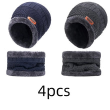 Load image into Gallery viewer, Winter Hats Knit Cap Men And Women Velvet Hat Coral Fleece Scarf Outdoor Riding Hat Warm Thickening Plus Velvet Neck Protect Cap