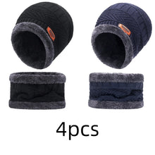 Load image into Gallery viewer, Winter Hats Knit Cap Men And Women Velvet Hat Coral Fleece Scarf Outdoor Riding Hat Warm Thickening Plus Velvet Neck Protect Cap