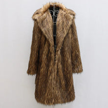 Load image into Gallery viewer, Men Faux Fur Long Coats Jackets Turn Down Collar Coat Thick Full Sleeve Casual Streetwear Jacket Work Outerwear Autumn Winter