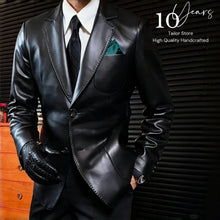 Load image into Gallery viewer, New Men Leather Slim Fit Casual Lapel Formal Wear Jackets Leather Jacket