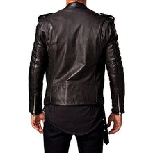 Load image into Gallery viewer, Men's Faux Leather Jacket -imitation Lambskin Winter Vintage Motorcycle Biker Jacket, Moto Riding & Racing Jacket