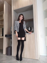 Load image into Gallery viewer, High-heeled knee high boots for women sexy knitted stockings elastic long boots