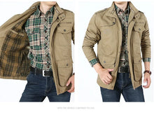 Load image into Gallery viewer, Men&#39;s Winter Cargo Jacket Cotton Business Casual Military Multi-pocket Male Air Force Pilot Jacket Outwear Coats Chaqueta Hombre
