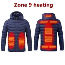 Load image into Gallery viewer, Men&#39;s parka Winter Warm USB Heating Jackets Smart Thermostat Pure Color Hooded Heated Clothing male bobojaco Warm padded jacket
