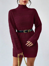 Load image into Gallery viewer, Women&#39;s Knitted Dress Turtleneck Mini Slim 2025 Winter Knitting Above Knee
