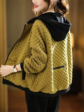 Load image into Gallery viewer, 2025 New Hooded Casual Coat Women High End Mother Jacket Autumn Winter New Korean Patchwork Outwear With Short Zipper Basic Coat
