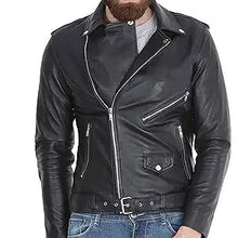 Load image into Gallery viewer, Men&#39;s Faux  Leather Jacket -imitation Lambskin Winter Vintage Motorcycle Biker Jacket, Moto Riding &amp; Racing Jacket
