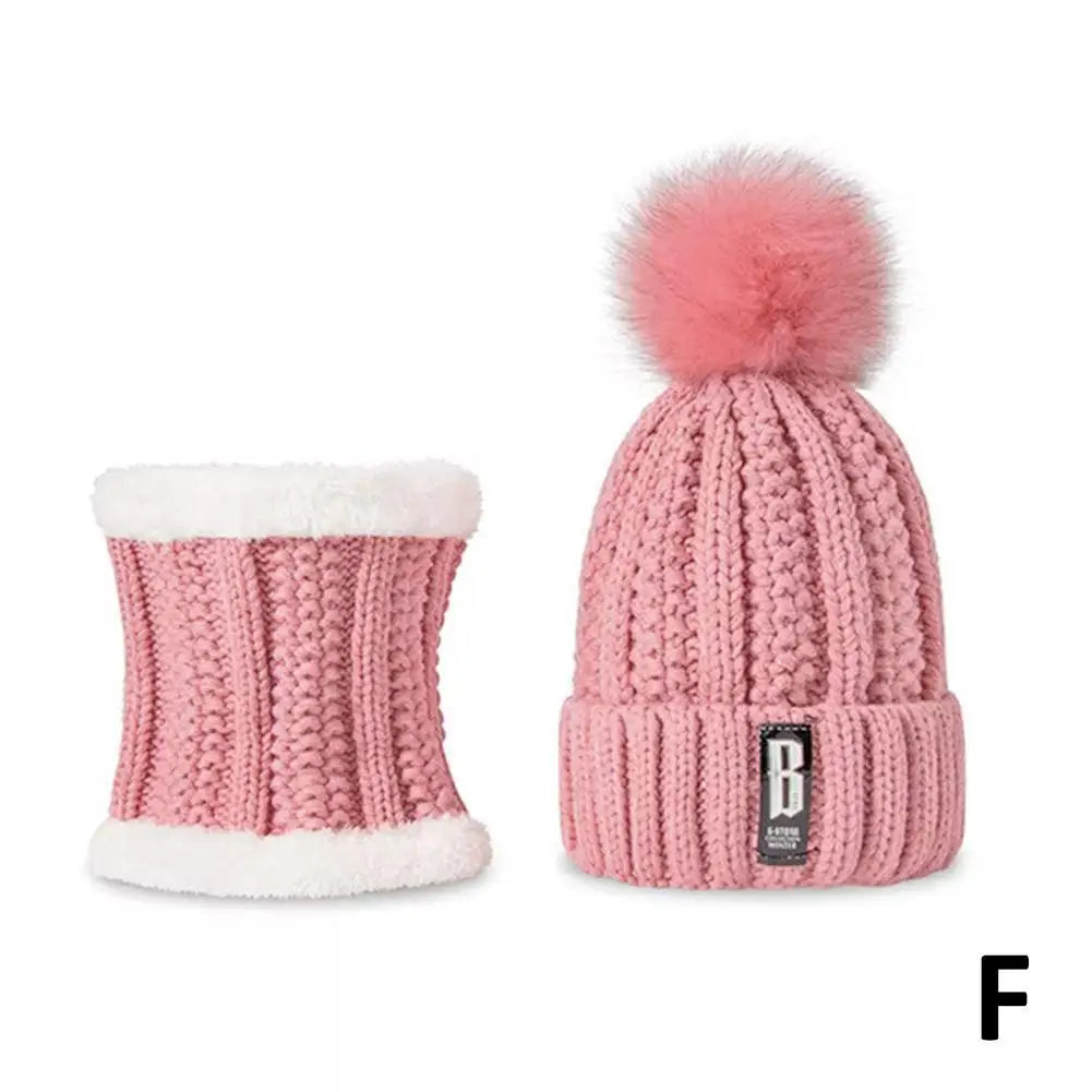Winter Beanie Hats for Women with Thick Fleece Lined Scarf Set