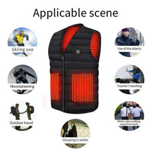 Load image into Gallery viewer, Unisex Heated Vest – 11 Heating Areas, V-Neck &amp; USB Smart Temp Control, Cotton Material
