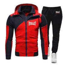 Load image into Gallery viewer, Men&#39;s Zipper Patchwork Sweatshirt + Casual Sport Pants Sportswear for Men
