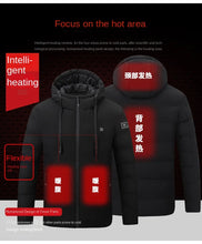 Load image into Gallery viewer, Winter Heating Jacket Mens 11 Heating Zone USB Charging Temperature Controlled Padded Coat Outdoor Ski Warm Cold-proof Parka
