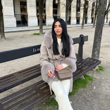 Load image into Gallery viewer, Fashion Hooded Women&#39;s Wollen Coat Fur Collar Lace Up Pocket Solid Warm Lady Coats 2025 Autumn Winter Elegant Female Streetwear
