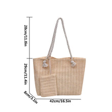 Load image into Gallery viewer, Designer Style Large Capacity Straw Tote Bag Summer Beach Bag Casual Bali Big Purse

