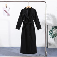 Load image into Gallery viewer, Elegant Shawl Collar Lace Up Long Woolen Coat Women Full Sleeve Belt Lapel Thick Overcoat 2025 Autumn Winter Lady Chic Outwear
