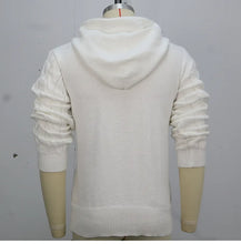 Load image into Gallery viewer, Men Pullover Sweaters Solid Casual Hooded Knitted Drawstring Regular Tops
