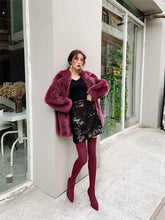 Load image into Gallery viewer, High-heeled knee high boots for women sexy knitted stockings elastic long boots
