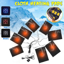 Load image into Gallery viewer, 3 Levels Electric Cloth Heater USB Heating Pads Outdoor Thermal Winter Heating Vest Pads Vest Heater for DIY Heated Clothing
