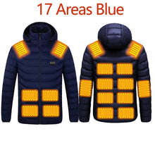 Load image into Gallery viewer, Men&#39;s parka Winter Warm USB Heating Jackets Smart Thermostat Pure Color Hooded Heated Clothing male bobojaco Warm padded jacket
