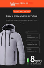 Load image into Gallery viewer, Winter Heating Jacket Mens 11 Heating Zone USB Charging Temperature Controlled Padded Coat Outdoor Ski Warm Cold-proof Parka
