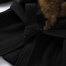 Load image into Gallery viewer, Elegant Faux Fur Lace Up Woolen Coat Women Shawl Collar Belted Waist Full Sleeve Coats Female Autumn Winter Fashion Lady Outwear
