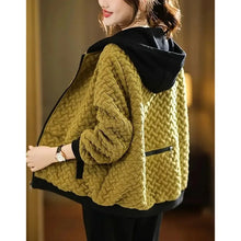 Load image into Gallery viewer, 2025 New Hooded Casual Coat Women High End Mother Jacket Autumn Winter New Korean Patchwork Outwear With Short Zipper Basic Coat
